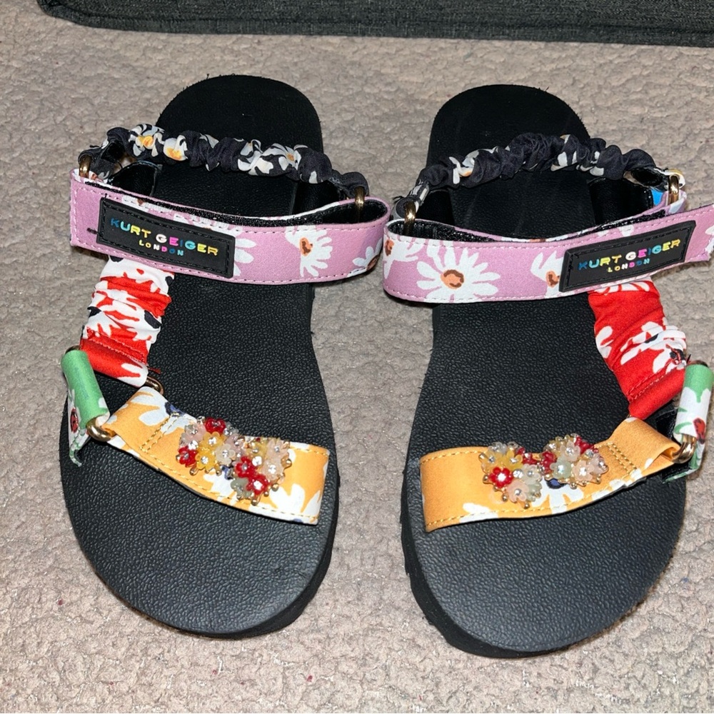 Kurt Geiger Mini Orion Multicolor Floral Sandals Sz 30/12M